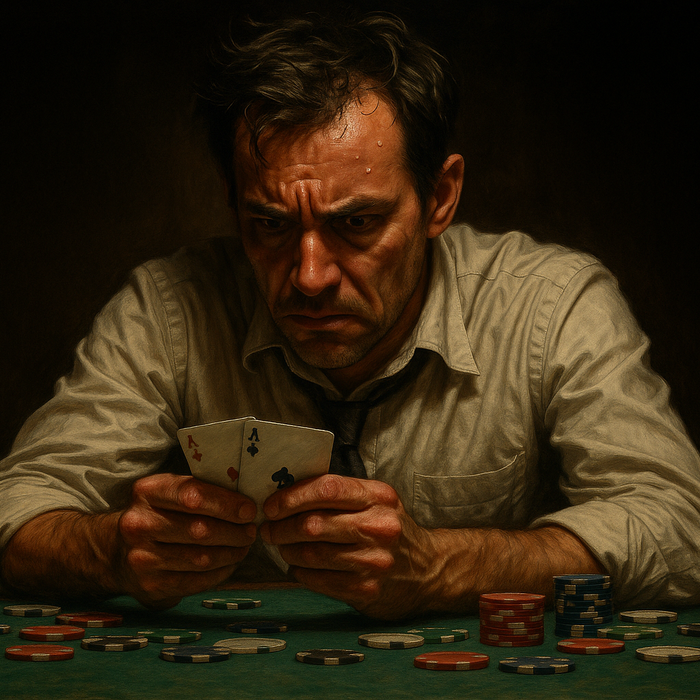 stressed poker player