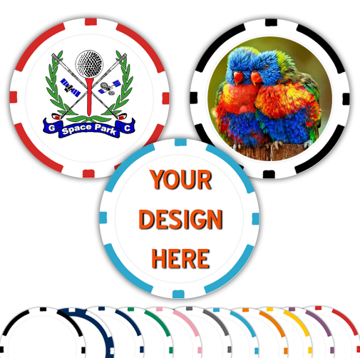 Custom UV 8 Stripe Direct-Print Poker Chip with full-color logo
