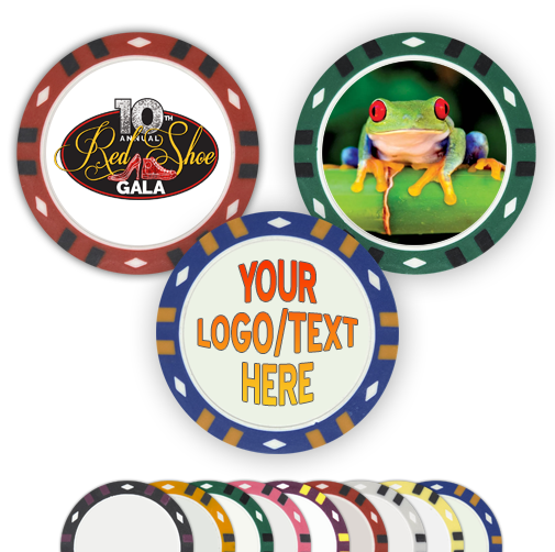 Custom UV 12 Stripe Direct-Print Poker Chip with full-color logo