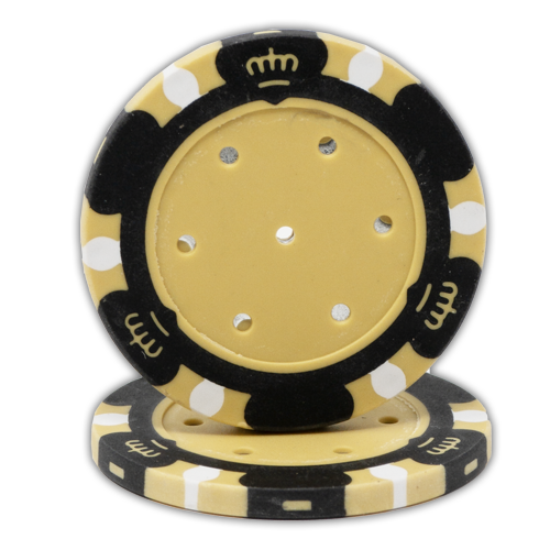 Black 14g Monte Carlo poker chips – clay composite, suitable for laminated inserts
