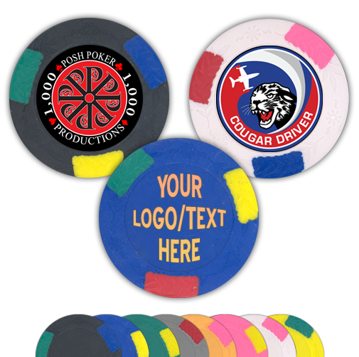 14 Gram Quad Color Full-Color Custom Poker Chip with logo design