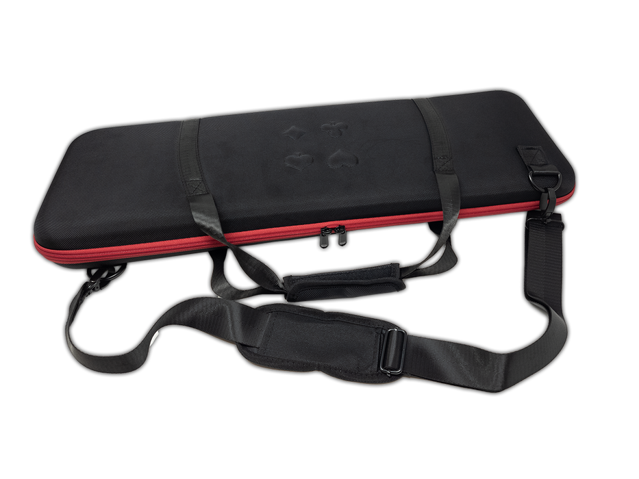 Soft shell poker chip case 500 capacity; Lightweight heavy duty case with strap and EVA tray