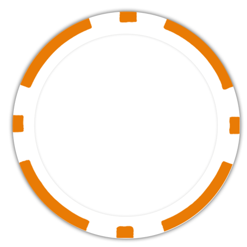 Orange 8 Stripe 11.5 gram poker chips for custom inserts or direct print