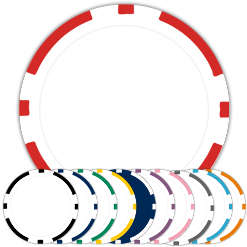 8-stripe 11.5 gram poker chips – 50 pack, UV direct print ready