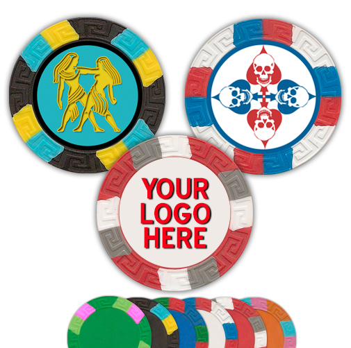 Tri-Color Full Color Custom Poker Chip with custom logo design
