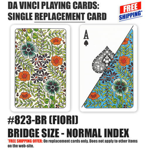 DA VINCI Playing cards - replacement card - Fiori bridge size normal index