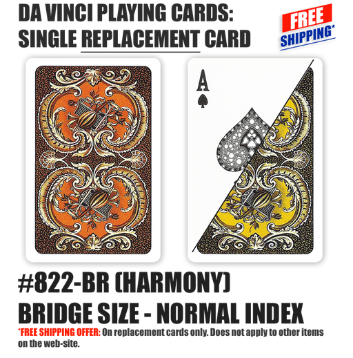 DA VINCI Playing cards - replacement card - Harmony bridge size normal index