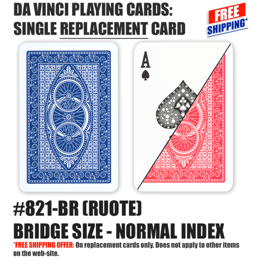 DA VINCI Playing cards - replacement card - Ruote bridge size normal index