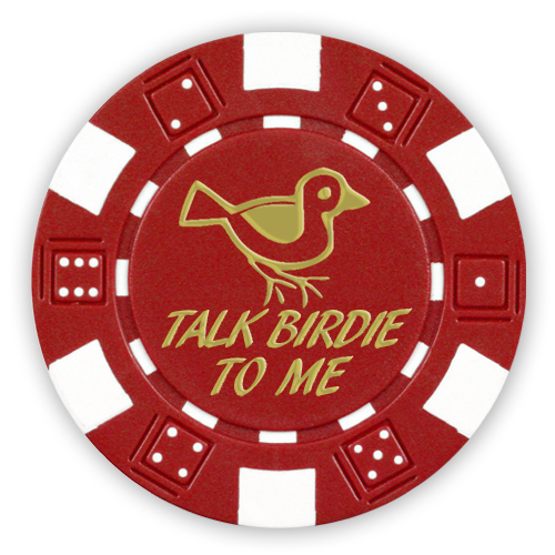 Golf ball marker poker chips foil stamped with funny designs - Talk birdie