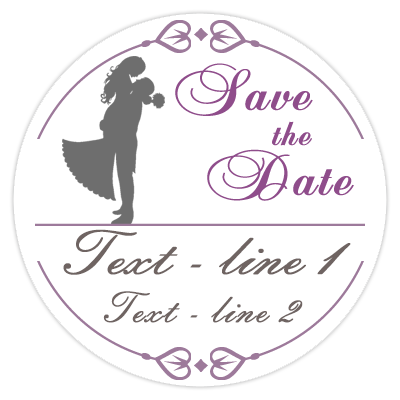Save the Date wedding poker chips - Bride & Groom hugging