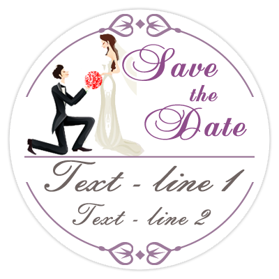 Save the Date wedding poker chips - Groom kneeling