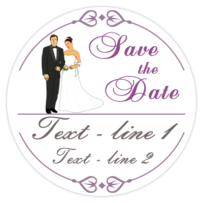 Save the Date wedding poker chips - Bride & Groom