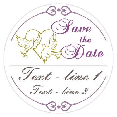 Save the Date wedding poker chips - Doves