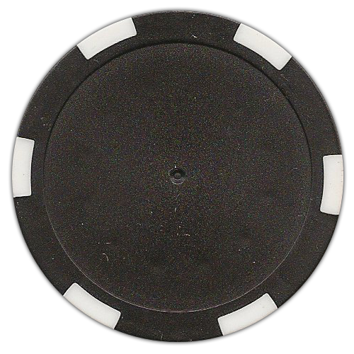 Black 11.5g six-stripe poker chips – blank, suitable for laminated inserts
