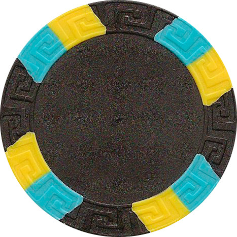 Black 11.5g tri-color poker chips – blank, suitable for laminated inserts