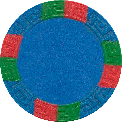 Blue Tri-color 11.5 gram poker chips for custom inserts