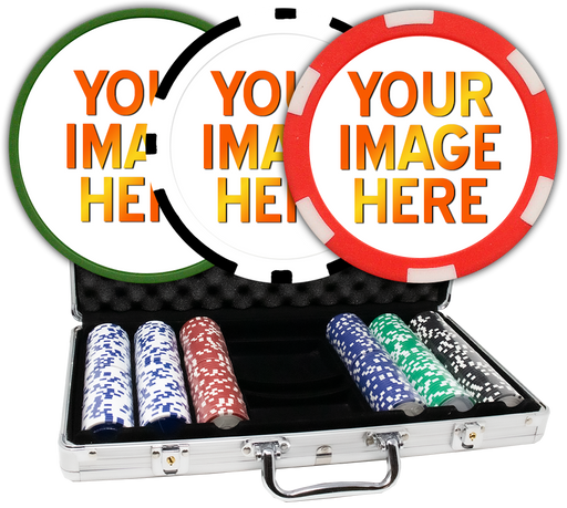 Custom poker chips with aluminum case - 300 chips