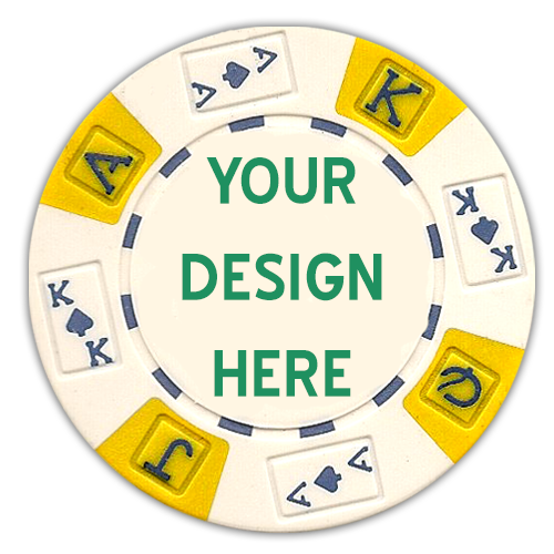Custom hot-stamped Ace King 3-Tone poker chip with logo design