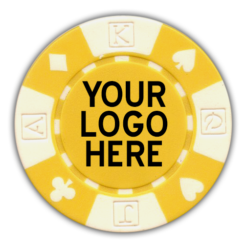 Custom hot-stamped card suited poker chip with logo design