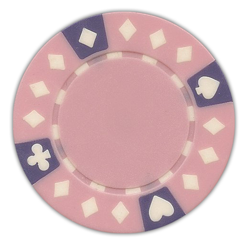 Pink Diamond suited poker chips – 11.5g clay, UV direct print or foil hot-stamp ready