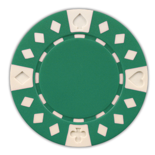 Green Diamond Suited 11.5 gram clay composite poker chips - 50 chips
