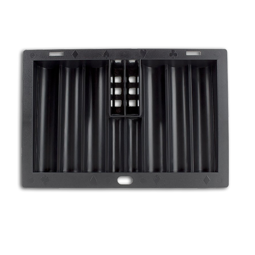 Black Plastic Poker Chip Table Tray, 300 Chip Capacity