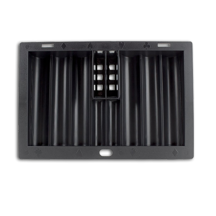 Black Plastic Poker Chip Table Tray, 300 Chip Capacity