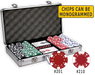 300 poker chips in an aluminum case with cards and dice