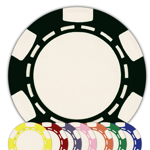 6-stripe 11.5 gram poker chips – 50 pack, UV direct print ready