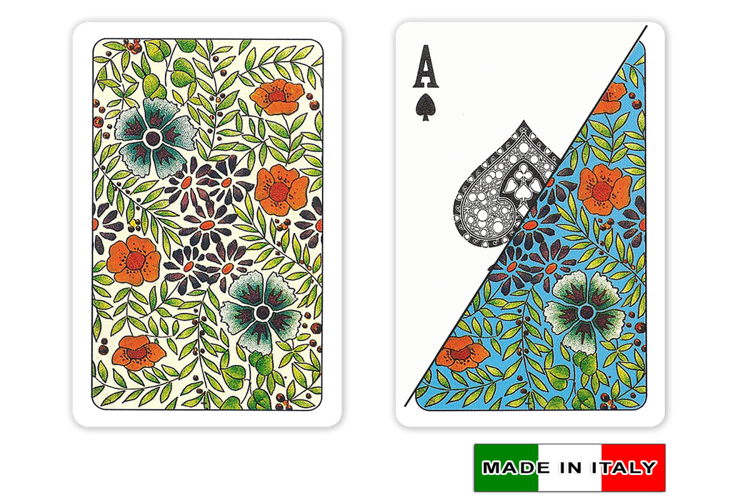 Fiori design plastic playing cards made in Italy - bridge sized by DA VINCI