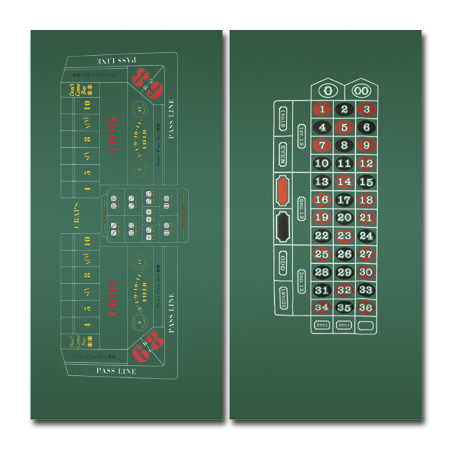 Two-Sided Felt Layout, Craps and Roulette