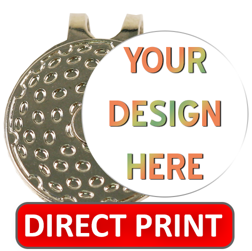 Custom UV full-color direct-print golf ball marker with hat clip