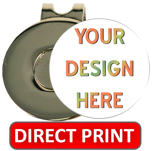 Custom UV full-color direct-print ball marker with magnetic hat clip
