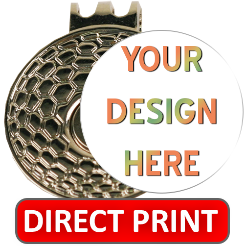 Custom UV full-color direct-print ball marker with magnetic hat clip
