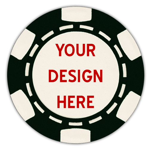 Hot stamped custom poker chips with your artwork - six stripe chips