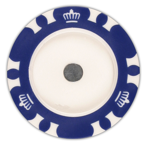 Magnetic poker chips with room for golf ball markers