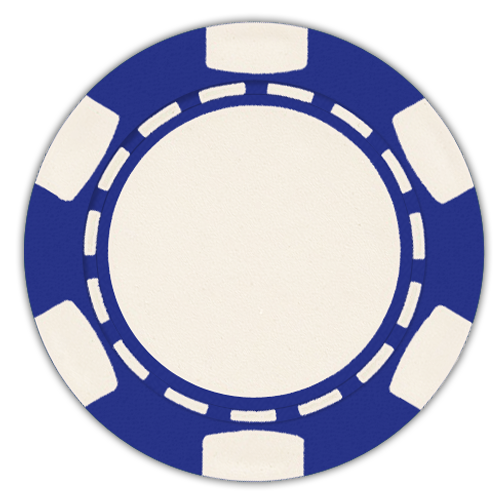 six stripe 11.5 gram clay composite blue poker chips