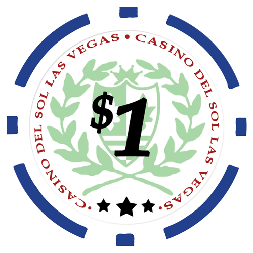 Blue Casino Del Sol poker chips – 11.5g denomination chip