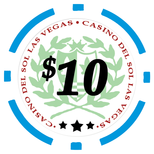 Light Blue Casino Del Sol poker chips – 11.5g denomination chip