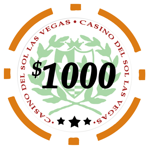 Orange Casino Del Sol poker chips – 11.5g denomination chip