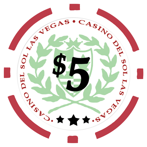 Red Casino Del Sol poker chips – 11.5g denomination chip