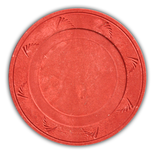 Red Insert ready solid color clay poker chips – blank center for custom labels