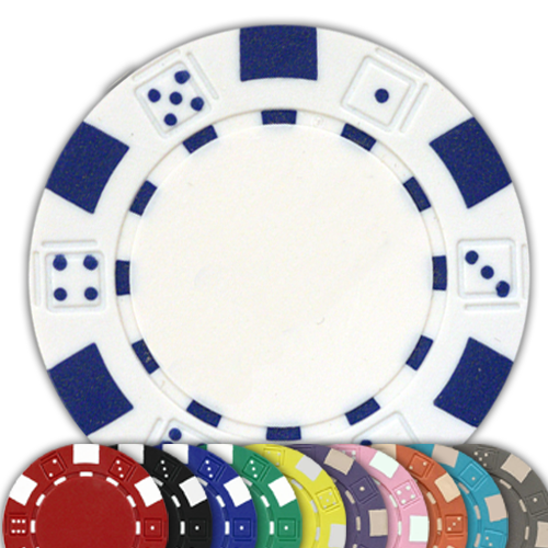 Dice Design 11.5 gram poker chips – 50 clay composite chips, UV print ready