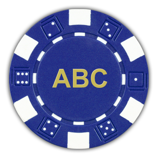 Classic dice deisgn monogrammed poker chips