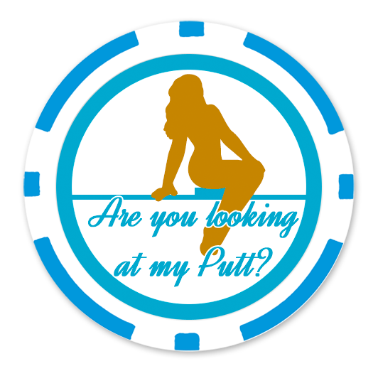 Golf ball marker poker chips – printed with are you looking at my putt