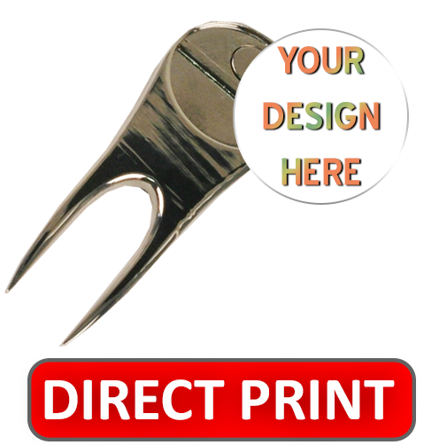 Custom UV full-color direct-print ball marker with divot tool