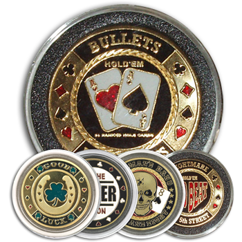 Hand-Painted Metal Poker Card Guards, Various Designs