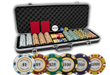 Monte carlo 14 gram clay poker chips with black ABS ding proof poker chips case