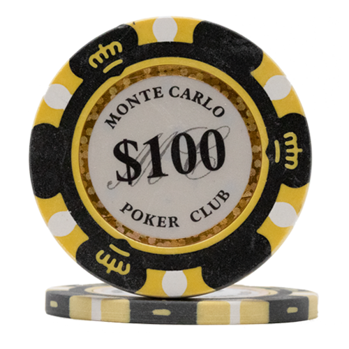 Black Monte Carlo poker chips – 14 gram clay composite, casino-style values