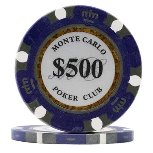 Purple Monte Carlo poker chips – 14 gram clay composite, casino-style values